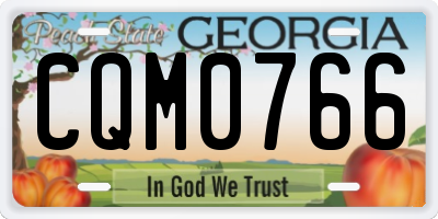 GA license plate CQM0766