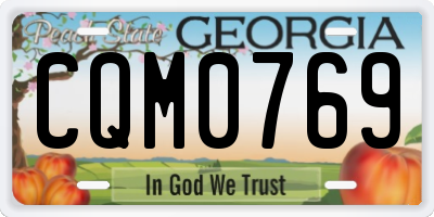 GA license plate CQM0769