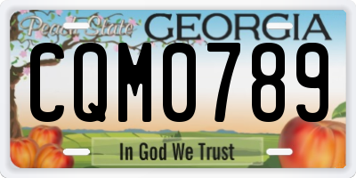 GA license plate CQM0789