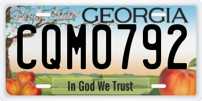 GA license plate CQM0792