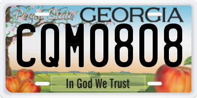 GA license plate CQM0808