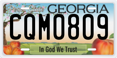 GA license plate CQM0809