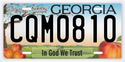 GA license plate CQM0810