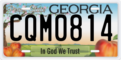 GA license plate CQM0814