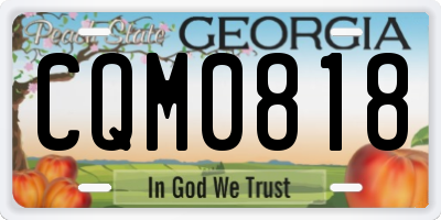 GA license plate CQM0818
