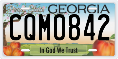 GA license plate CQM0842