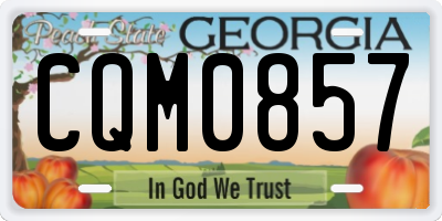 GA license plate CQM0857