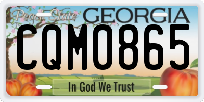GA license plate CQM0865