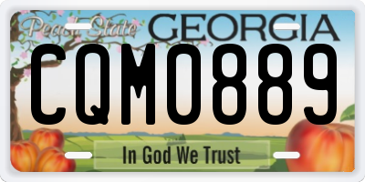 GA license plate CQM0889