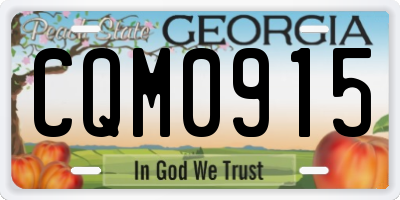 GA license plate CQM0915