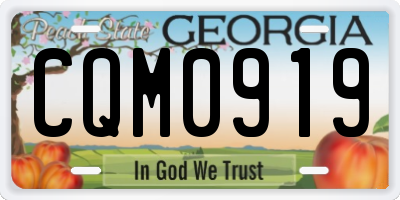 GA license plate CQM0919