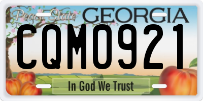 GA license plate CQM0921