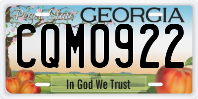 GA license plate CQM0922