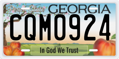 GA license plate CQM0924