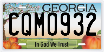 GA license plate CQM0932