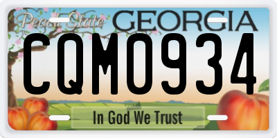GA license plate CQM0934