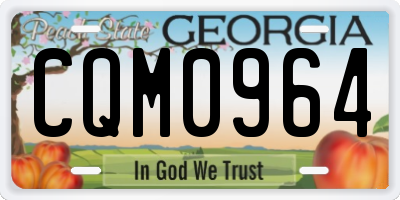 GA license plate CQM0964