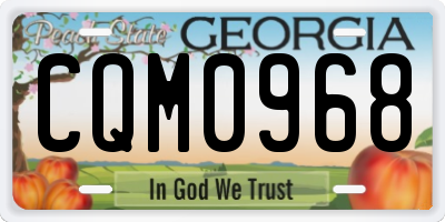 GA license plate CQM0968