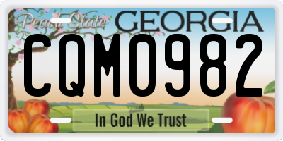 GA license plate CQM0982