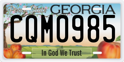 GA license plate CQM0985