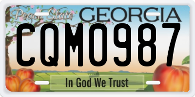 GA license plate CQM0987
