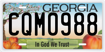 GA license plate CQM0988