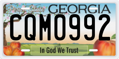 GA license plate CQM0992