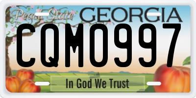 GA license plate CQM0997