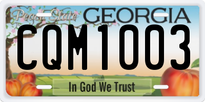 GA license plate CQM1003