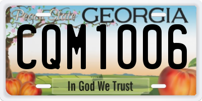 GA license plate CQM1006
