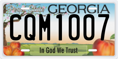 GA license plate CQM1007