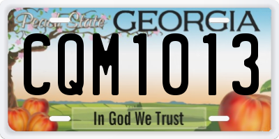 GA license plate CQM1013