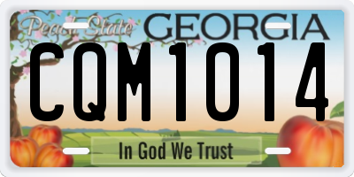 GA license plate CQM1014