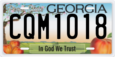 GA license plate CQM1018