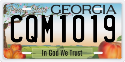GA license plate CQM1019