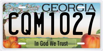 GA license plate CQM1027