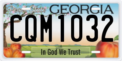 GA license plate CQM1032
