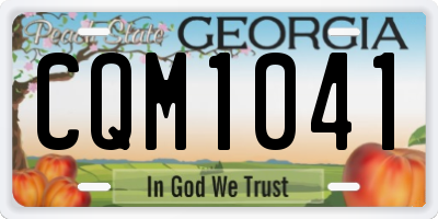 GA license plate CQM1041