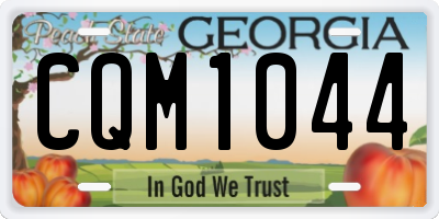 GA license plate CQM1044