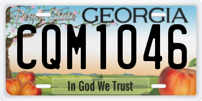 GA license plate CQM1046