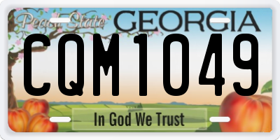 GA license plate CQM1049