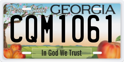 GA license plate CQM1061