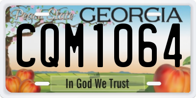 GA license plate CQM1064