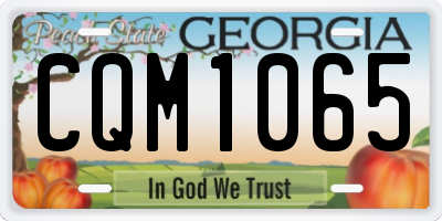 GA license plate CQM1065