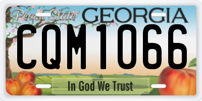 GA license plate CQM1066
