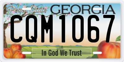 GA license plate CQM1067