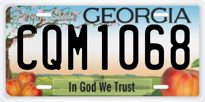 GA license plate CQM1068