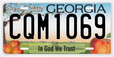 GA license plate CQM1069