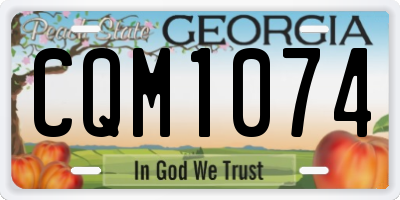 GA license plate CQM1074