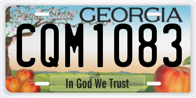 GA license plate CQM1083